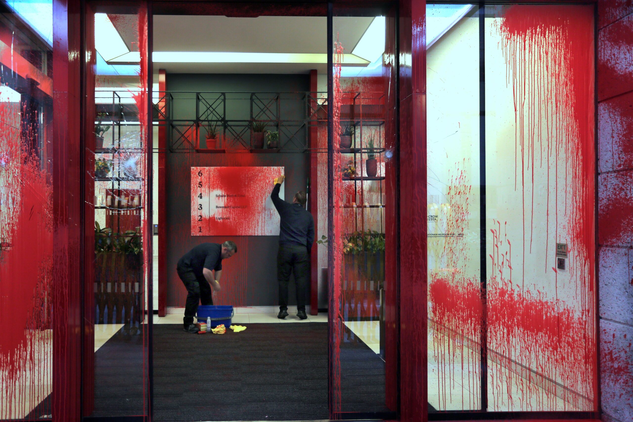 Palestine activists target Newcastle BBC, London Leonardo offices